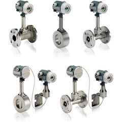 Image of different models of ABB vortex and swirl Flow Meters
